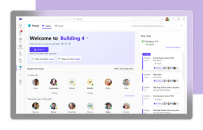 A screenshot of a computer displaying Welcome to Building 4 text.