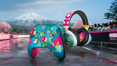 Xbox Wireless Controller und Headset – Forza Horizon 6 Limited Edition: Ansicht von vorne