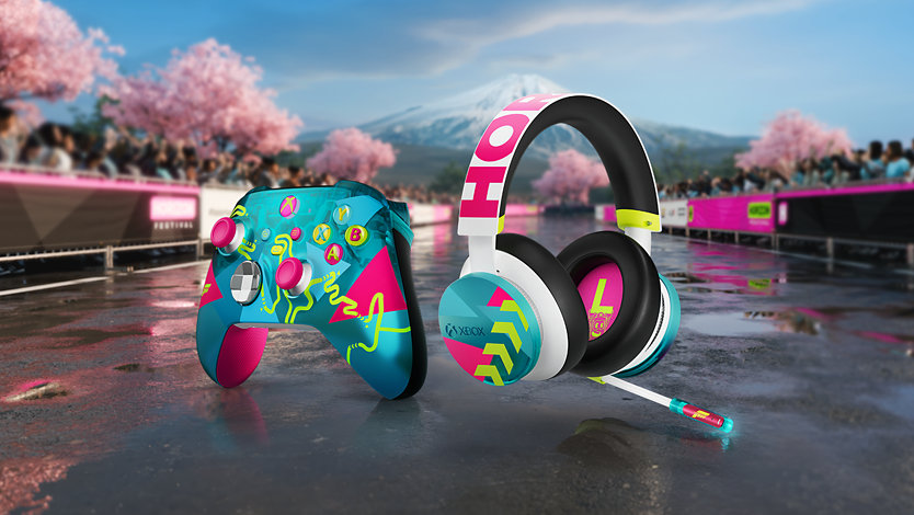 Xbox Wireless Controller und Headset – Forza Horizon 6 Limited Edition: Ansicht von vorne