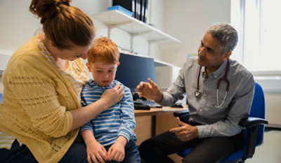 Child at doctor consultation office