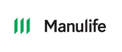 Logo of Manulife with three green vertical bars on the left side.