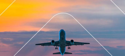 An airplane flying in the sky.