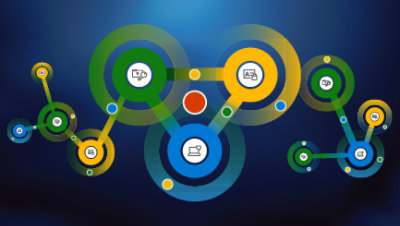 帶有圖示的彩色圓圈的特寫鏡頭。