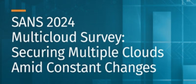 次の文字が書かれた画像: "SANS 2024、Multiclouds Survey:絶え間ない変化の中における複数のクラウド環境のセキュリティ保護"
