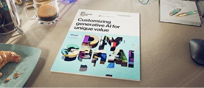 A screenshot of a Microsoft Azure page showing an MIT Technology Review article about generative AI