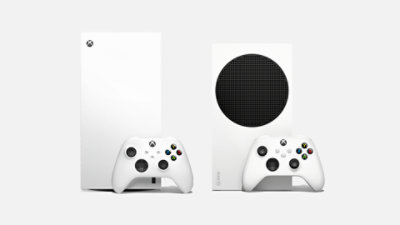 White Xbox Series X and Xbox Series S consoles displayed side by side