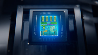 A closeup image of an NVIDIA RTX Spark processing chip.