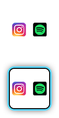 Instagram と Spotify のロゴ。