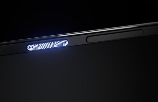 A close up of the Surface Duo 2 fingerprint reader and power button.