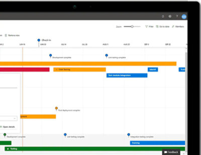 Οθόνη συσκευής που εμφανίζει ένα αρχείο Project με σχέδιο δράσης