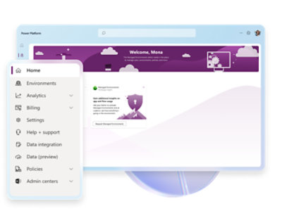 Captura de pantalla del centro de administración