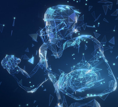 3D slika fudbalera sa kacigom