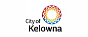 Logo of the city of kelowna featuring a colorful geometric pattern forming a circle above the text "city of kelowna.