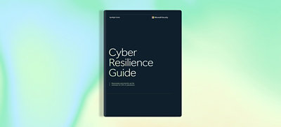 A black book cover with white text reading Cyber Resilience Guide.