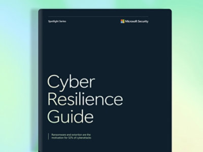 A black book cover with white text reading Cyber Resilience Guide.