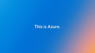 Blue background with 'This is Azure' written on it