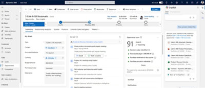 A screenshot of a 5 cafe A-100 automatic opportunity with summary tab selected