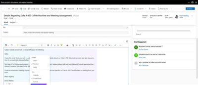Screenshot of a new email screen displaying fields for recipient, subject, and message body.