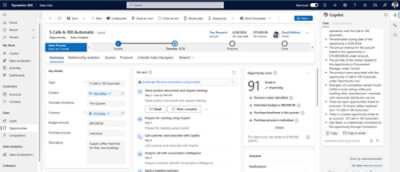 A screenshot of a 5 cafe A-100 automatic opportunity with summary tab selected.