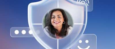 セキュリティ バッジ内の女性の画像