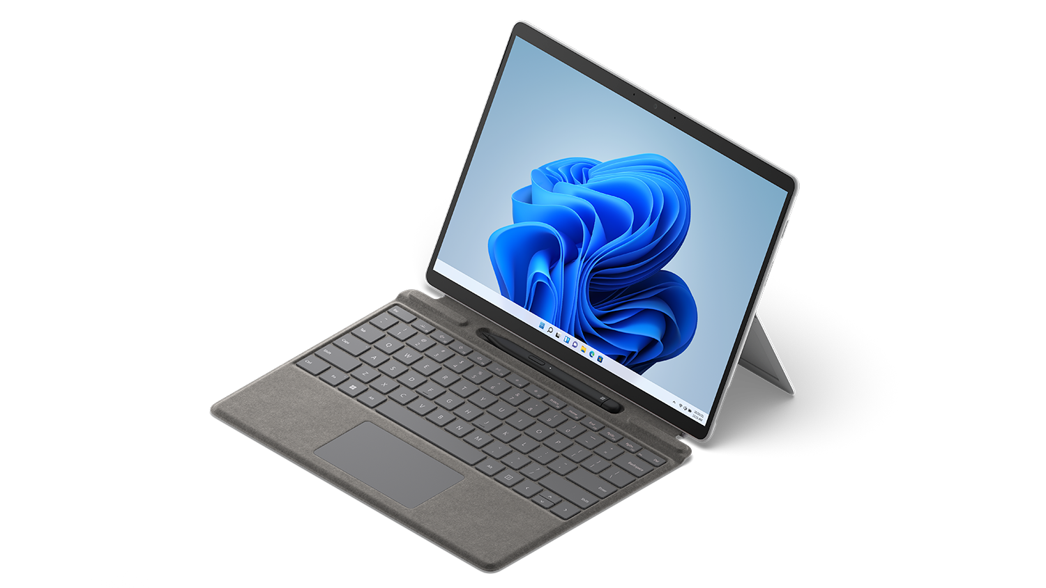 Surface Pro X mit Pro Signature Keyboard und Slim Pen 2.