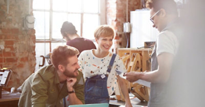 A group of people in a room