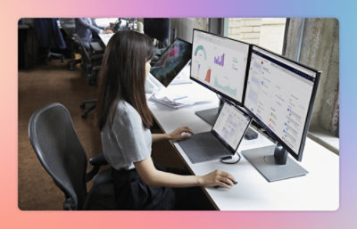A person working on a computer.