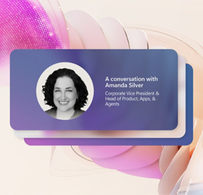 Profile card displaying a grayscale portrait of a woman with the text.