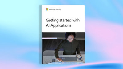 A book cover displaying a woman using a laptop and text that reads Getting started with AI Applications.
