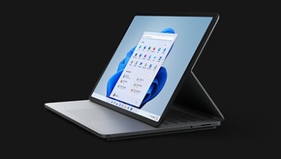 Surface Laptop Studio em modo de apresentação.