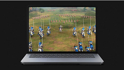 Surface Laptop Studio straight on in laptop mode.
