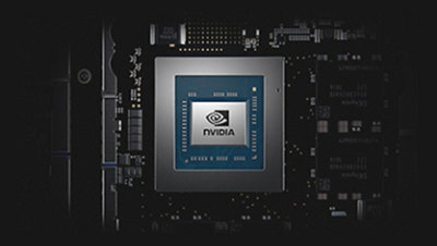 En närbild på NVIDIA-chippet.