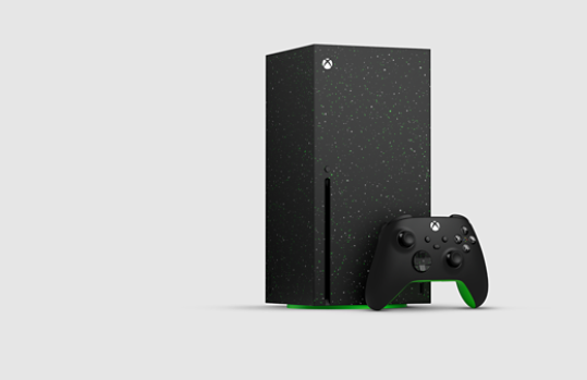 Xbox Series X – Édition Spéciale Galaxy Black 2 To avec manette sans fil Xbox.