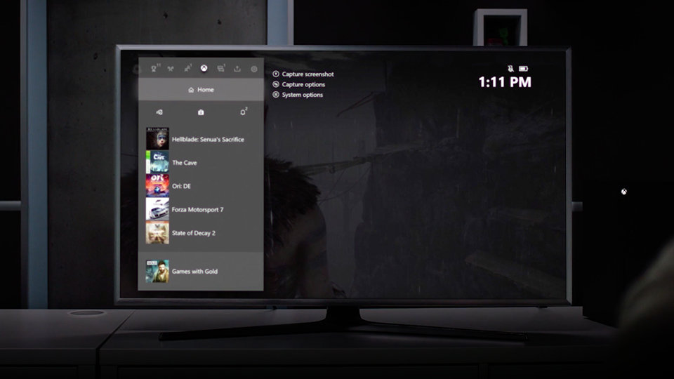 TV showing the Quick Resume menu on the Xbox Series X