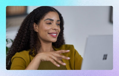 Woman working on a laptop