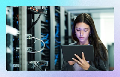 A person holding a tablet.