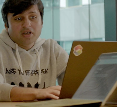  A person working on laptop