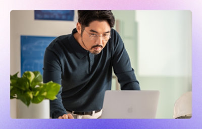 A man working on laptop.