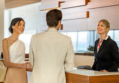 Hotel front desk check‑in