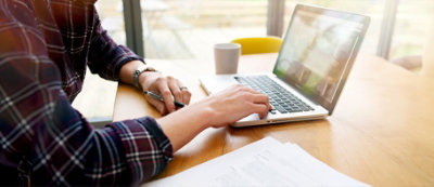 A person using a laptop