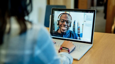 A person using a laptop