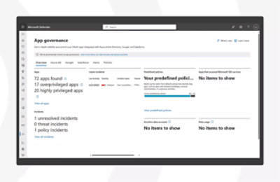 A screenshot showing App Governance