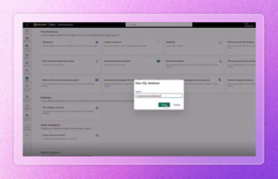 SQL database dashboard in Fabric.