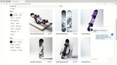 A screen showing some e-commerce website.