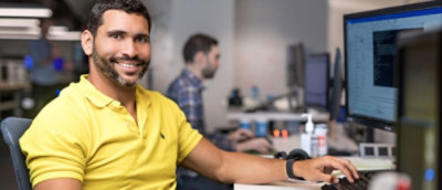 A man working on his laptop