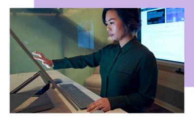 A woman using laptop