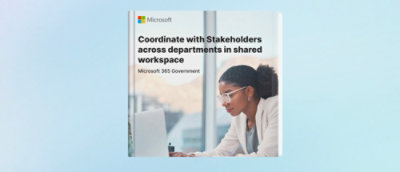 A screen displaying microsoft logo and caption with image