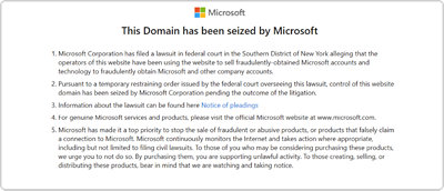 Diese Domain wurde auf Antrag von Microsoft beschlagnahmt.