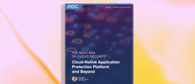 A blue screen with white text displaying AIDC The Next Era of Cloud Security: Cloud-Native Application Protection Platform and Beyond.