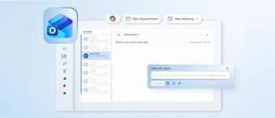 A screenshot of a computer screen displaying a blue and white logo.